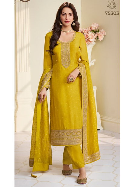 Saiyaara By Vinay Kuleesh Muga Silk Embroidery Wholesale Salwar Kameez In India